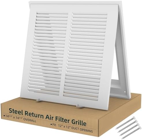 Fancat Return Air Filter Grille for 12x12 Ducts, Steel Vent Cover