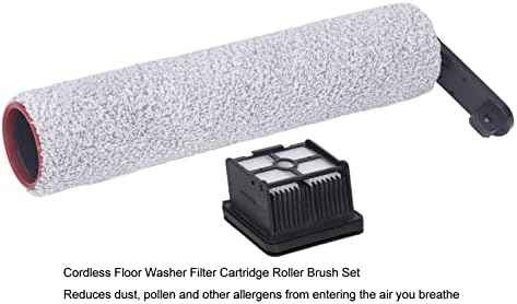 Replacement Brush Roller and Vacuum Filter Compatible with H12 PRO,Cordless Floor Washer Filter Cartridge Brush Roller Set,1 Filter Cartridge and 1 Brush Roller Cordless Wet Dry Vacuum Accessories