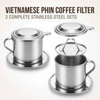 2 Set Vietnamese Coffee Filter Stainless Steel Coffee Pot Drip Infuse Cup Brewing Teapot No Need Paper Drip Coffee Pot Machine Filter Attractive processing
