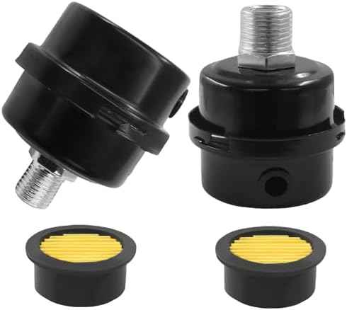 2 Pcs Air Compressor Silencer, 1/2" Thread, 20mm