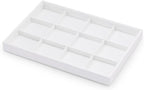 Oirlv Premium White Leather Stackable Jewelry Tray 12 Grid Jewelry Drawer - Image 7