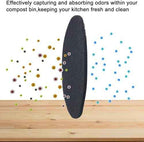 7.25inch Charcoal Filters for Compost Bucket, 3 Pack Compost Filter for Countertop Bin Pail, Activated Carbon Replacement Filters for Kitchen Compost Bins, Home Bucket Compost Bin Refill, Round