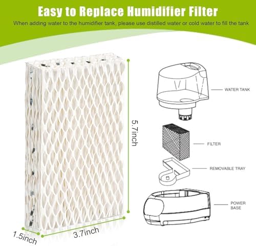 4 Pack WF813 Humidifier Filters Wick Replacement Compatible with