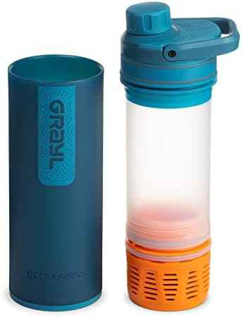 GRAYL UltraPress 16.9 oz Water Purifier & Filter Bottle, Forest Blue