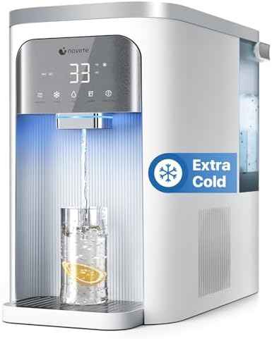NOVETE Reverse Osmosis Water Filter Countertop, UV Cold Water Down to 32℉, NSF/ANSI 42/58 Certified, 4:1 Pure to Drain, No Installation Needed, 8-Stage RO Water Filtration System, CRF0A-QS, White