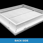 36" X 12 Steel Return Air Filter Grille for 1" Filter - Fixed Hinged Door - HVAC Duct Cover - Flat Stamped Face - White [Outer Dimensions: 38.5 X 13.75]
