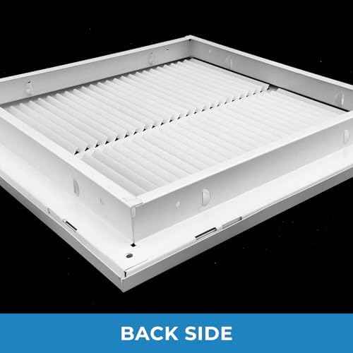 36" X 12 Steel Return Air Filter Grille for 1" Filter - Fixed Hinged Door - HVAC Duct Cover - Flat Stamped Face - White [Outer Dimensions: 38.5 X 13.75]