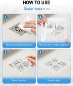 6 PCS Silicone Shower Drain Cover to Keep Bugs Out with 30 Pack Floor Drain Filter Screen Sticker, Anti-Blocking Anti-Insect Sewer Covers - Field & Pure