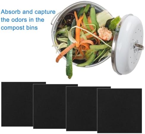 4 Pack 5inch Charcoal Filters for Kitchen Compost Bin, Compost Filters