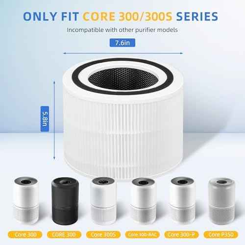 Core 300 Replacement Filter for LEVOIT Core 300-P Core 300 RAC Air Purifier
