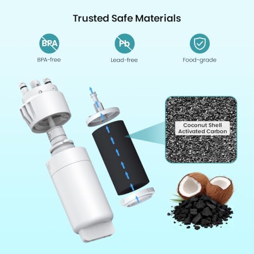 Dropology EDRARXD1 Refrigerator Water Filter Replacement, Compatible with Filter A, EDRARXD1B, W11569863, WHRARXD1 (2 Pack)