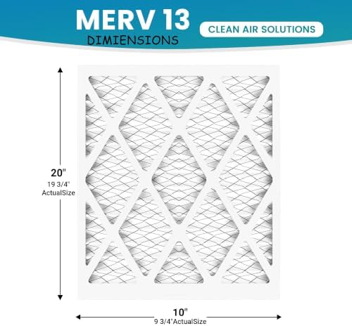 (6 Pack) 10x20x1 Air Filter, MPR 1900 & FPR 10, MERV 13 Pleated Air