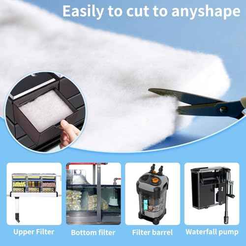 Aquarium Filter Floss Fish Tank Filter Media Aquarium Filter Pad for Fish Tank, Ponds,Garden, Saltwater,Fershwater,Plant, Trutle(39.37x3.94in White)