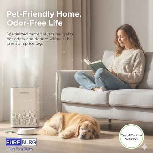 PUREBURG Replacement Filter Compatible with Bosch Air 4000 Air Purifier, 2-Pack H13 True HEPA Activated Carbon 2-in-1 For Air Clean Dust VOCs Odor 3-Stage Filtration