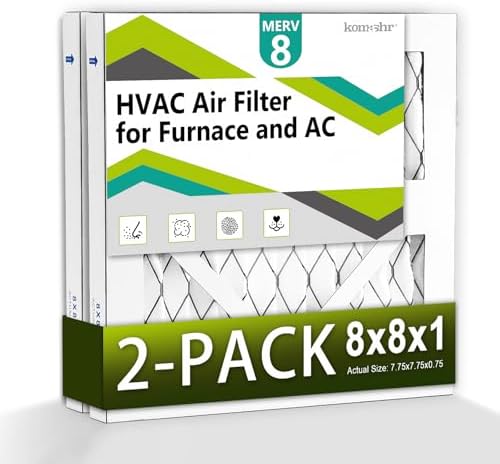 8x8x1 Air Filter MERV 8 (2-Pack), HVAC/Furnace AC Filter Replacement