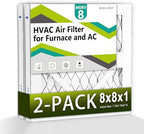 8x8x1 Air Filter MERV 8 (2-Pack), HVAC/Furnace AC Filter Replacement