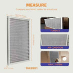 16x20x1 Reusable Air Filter,MERV 8 Electrostatic Aluminum AC/HVAC Furnace Filter,Washable Permanent Air Filters for Home/Office，Easy to Install, Fresher Air(Actual Size:15.5x19.75x0.82Inch)