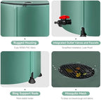 Collapsible Rain Barrel Water Storage Containers-53 Gallon Portable Rainwater Collect System Water Tank to Collect Rainwater from Gutter Downspout Water Catcher with Spigots,Filter＆Overflow Kits - Field & Pure