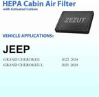 Cabin Air Filter, for Jeep Grand Cherokee 2022-2024 and Grand Cherokee L 2021-2024, Not for 2021 Grand Cherokee or 2022 Grand Cherokee WK (CF12935)