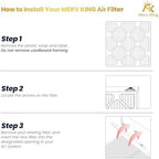 MervKing 16x20x1 Air Filter Actual Size: 15.7" x 19.7" x 0.75" MERV 11 MPR 1000-1200 | MADE IN USA | 12-Pack | Pleated HVAC AC Furnace Replacement