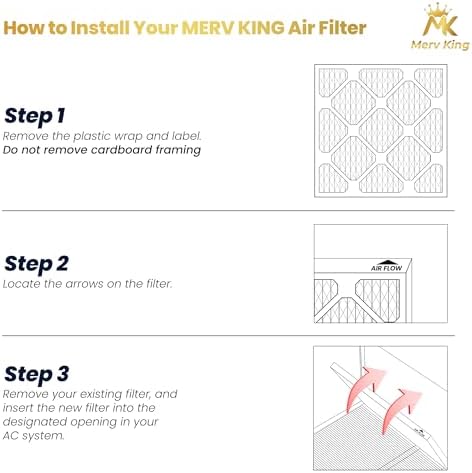 MervKing 16x20x1 Air Filter Actual Size: 15.7" x 19.7" x 0.75" MERV 11 MPR 1000-1200 | MADE IN USA | 12-Pack | Pleated HVAC AC Furnace Replacement