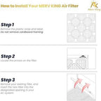MervKing 20x25x2 Air Filter Actual Size: 19.7" x 24.7" x 1.75" MERV 13 MPR 1500-1900 | MADE IN USA | 4-Pack | Pleated HVAC AC Furnace Replacement