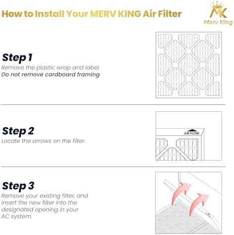 MervKing 16x20x1 Air Filter Actual Size: 15.7" x 19.7" x 0.75" MERV 11 MPR 1000-1200 | MADE IN USA | 6-Pack | Pleated HVAC AC Furnace Replacement