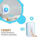 Wireless Doorbell Plug in 1200feet wireless door bell Battery Operated