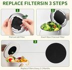 7.25 inch Compost Filters for Countertop Bin Saiqiang 12Pack Charcoal Filter for Kitchen Compost Bin Pail Replacement Filter Carbon Round Charcoal Filters for Compost Bucket - Field & Pure