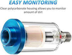 3 Pcs Compressed Air Filter Water Oil Separator 1/4 Inch NPT Inlet and Outlet Airbrush Filter Moisture Separator for Air Line Compressor Fitting, 90 PSI