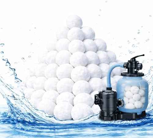 3.1 Lbs Pool Filter Balls for Sand Filter, Eco-Friendly Filter Balls Replace 100 lbs Pool Filter Sand, Lightweight and Reusable Fiber Ball, Pool Filter Media Balls for Swimming Pool