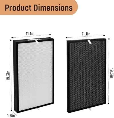 4-Pack AD5000 Replacement Filter Compatible with air doctor 5000 Air Purifier–2 Main Filter + 2 Activated Carbon Filters (Not Compatible with 5500 Series)