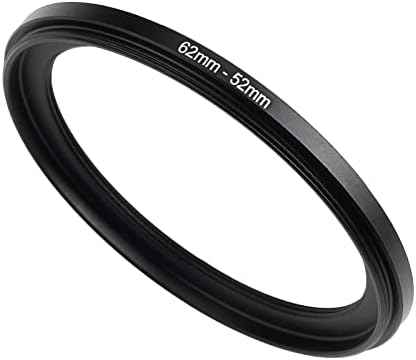 62mm to 52mm Step Down Ring Filter Adapter Applicable to All Brands of UV ND CPL Filter (62mm-52mm)