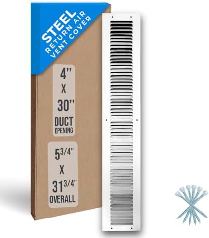 Fits 4x30 Duct Opening | Steel Return Air Grille by Handua | Vent