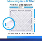 25x25x1 Air Filter (MERV 8) (4-Pack) King Dust & Allergy Control AC Furnace Filters, MADE IN USA, HVAC, Pleated, Electrostatic (Actual Size: 24.5 x 24.5 x .75)
