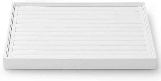Oirlv Premium White Leather Stackable Jewelry Tray Ring Holder Organizer