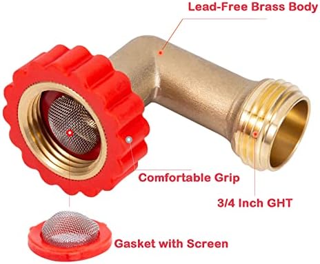 Lead-Free Brass 90 Degree Hose Saver,90°Hose Elbow Fitting Quick