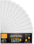 4x12 Inch Air Filter for Home Ceiling, ULTRA GREEN Thickened Floor Vent Filters Replacement for Register Work in Indoor Home Air Purifier, Air Conditioner 4" x 12" 12-Pack (White)