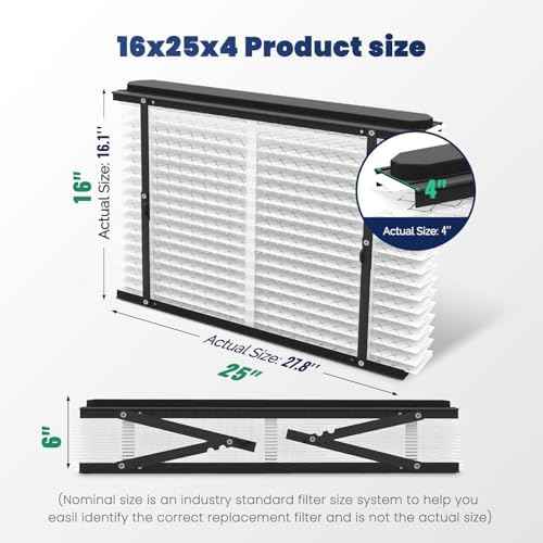 2-Pack 413 Replacement Filter Compatible with AprilAire Whole House Air Purifiers, Models 1410, 1610, 2410, 2416, 3410, 4400, MERV 13 Air Purifiers, Size: 16x25x4(Actual Size 16.1''x27.8"x4)