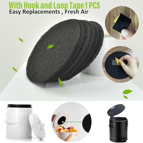 7.25 inch Compost Filters for Countertop Bin Saiqiang 12Pack Charcoal Filter for Kitchen Compost Bin Pail Replacement Filter Carbon Round Charcoal Filters for Compost Bucket - Field & Pure