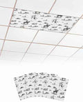 Black Western Cowboy Fluorescent Light Covers for Ceiling Lights 4x2 feet,4 Pack Magnetic Light Filters for Classroom,Vintage Horse Cactus Ethnic Art Fluorescent Lights Shade Panel for Office School