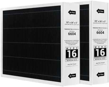 2 Pack Y6604 20x26x5 Air Filter MERV 16, Compatible with Lennox PureAir PCO3-20-16 Air Purifier and Replacement for Lennox Y6604 Filter