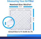 18x21x1 Air Filter (MERV 8) (4-Pack) King Dust & Allergy Control AC Furnace Filters, MADE IN USA, HVAC, Pleated, Electrostatic (Actual Size: 17.5 x 20.5 x .75) - Field & Pure