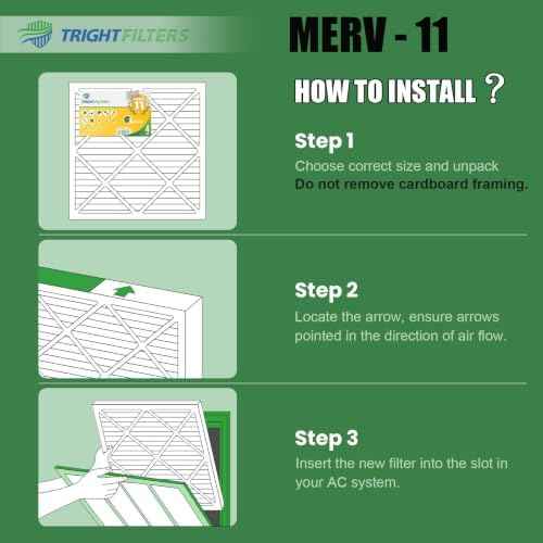 TRIGHTFILTERS 20x20x1 Air Filter 4 Pack, MERV 11 Dust & Pet Dander Defense
