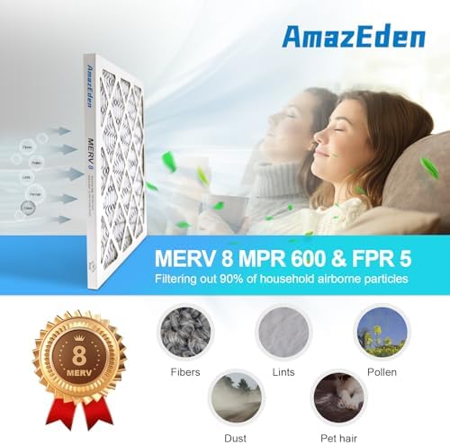 14x14x1 AC Air Filter 2 Pack MERV 8 Dust Defense Pleated Filters - Field & Pure