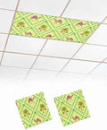 2 Pack Fluorescent Light Cover for Ceiling Lights, Desert Sand Camels Magnetic Classroom Light Filters 4x2 Feet, Palm Trees Tropical Plants Polka Dot Yellow Decorative Ceiling Shade Panel for Office