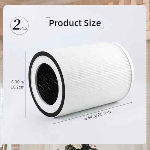 2Pcs Air Purifier Filter Replacement Compatible with Afloia Kilo, KILOPRO, MIRO, MIRO PRO, MORENTO MR-Kilo, Kalo, 360° 3-Stage Filtration - Field & Pure