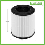 B-D02L/ M05 Replacement Filter, Compatible with MOOKA B-D02L/M05 & KOIOS B-D02L and VEWIOR B-D02U Air Purifier, 3-in 1 H13 True HEPA Filter, 2 Pack