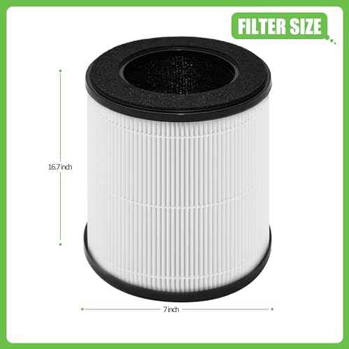 B-D02L/ M05 Replacement Filter, Compatible with MOOKA B-D02L/M05 & KOIOS B-D02L and VEWIOR B-D02U Air Purifier, 3-in 1 H13 True HEPA Filter, 2 Pack