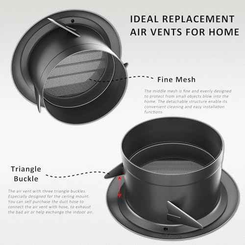 4 Inch Black Round Soffit Vent Cover